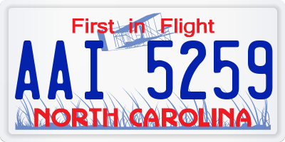 NC license plate AAI5259