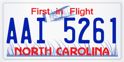 NC license plate AAI5261