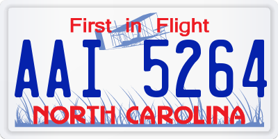 NC license plate AAI5264