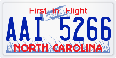 NC license plate AAI5266