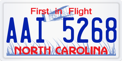 NC license plate AAI5268