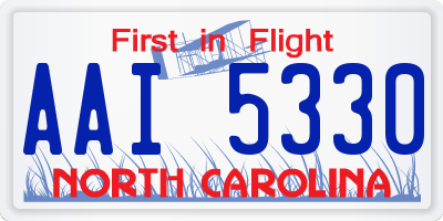 NC license plate AAI5330