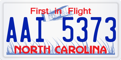 NC license plate AAI5373