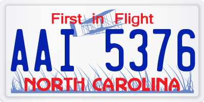 NC license plate AAI5376