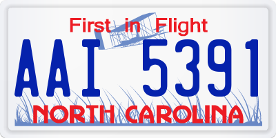 NC license plate AAI5391