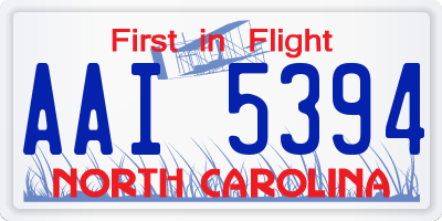 NC license plate AAI5394
