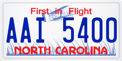 NC license plate AAI5400