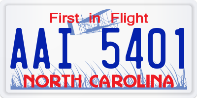 NC license plate AAI5401