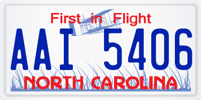 NC license plate AAI5406