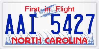 NC license plate AAI5427