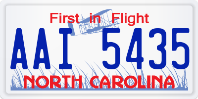 NC license plate AAI5435