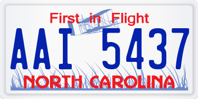 NC license plate AAI5437