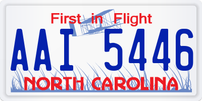 NC license plate AAI5446