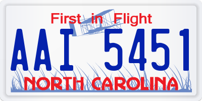 NC license plate AAI5451