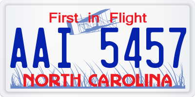 NC license plate AAI5457