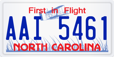 NC license plate AAI5461