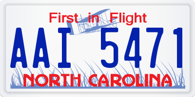 NC license plate AAI5471