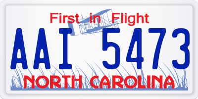 NC license plate AAI5473