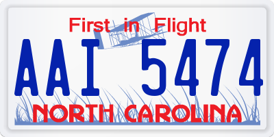 NC license plate AAI5474