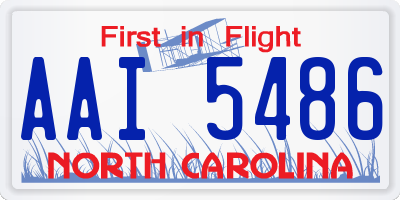 NC license plate AAI5486
