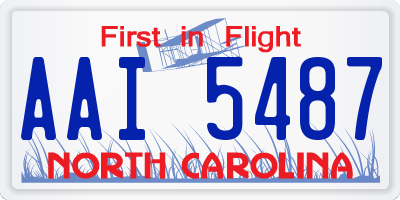 NC license plate AAI5487