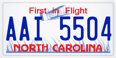 NC license plate AAI5504