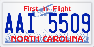NC license plate AAI5509