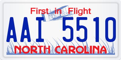 NC license plate AAI5510