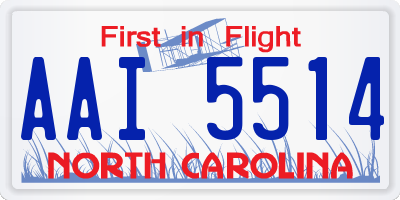 NC license plate AAI5514