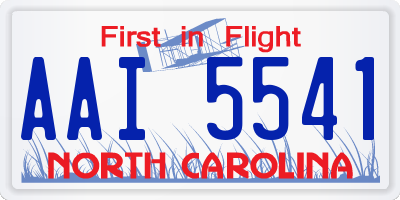 NC license plate AAI5541