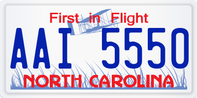 NC license plate AAI5550