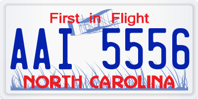 NC license plate AAI5556