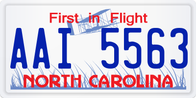 NC license plate AAI5563