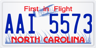 NC license plate AAI5573