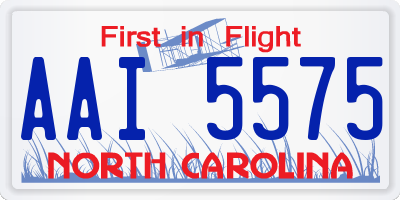 NC license plate AAI5575