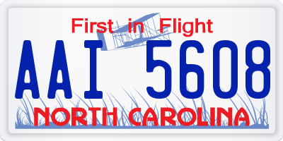 NC license plate AAI5608