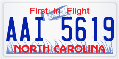 NC license plate AAI5619