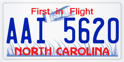 NC license plate AAI5620