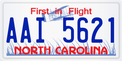 NC license plate AAI5621