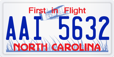 NC license plate AAI5632
