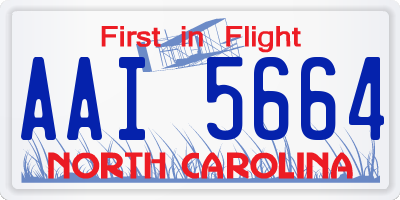 NC license plate AAI5664