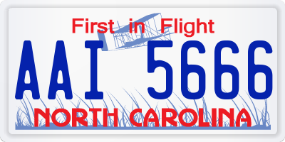 NC license plate AAI5666