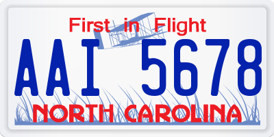 NC license plate AAI5678