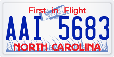 NC license plate AAI5683