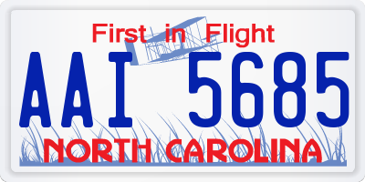NC license plate AAI5685