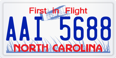NC license plate AAI5688