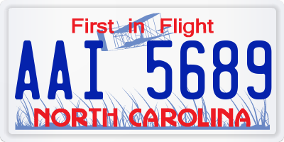 NC license plate AAI5689