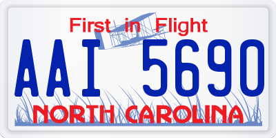 NC license plate AAI5690