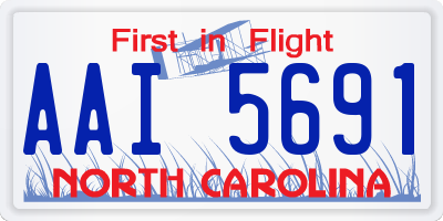 NC license plate AAI5691