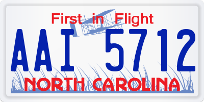 NC license plate AAI5712